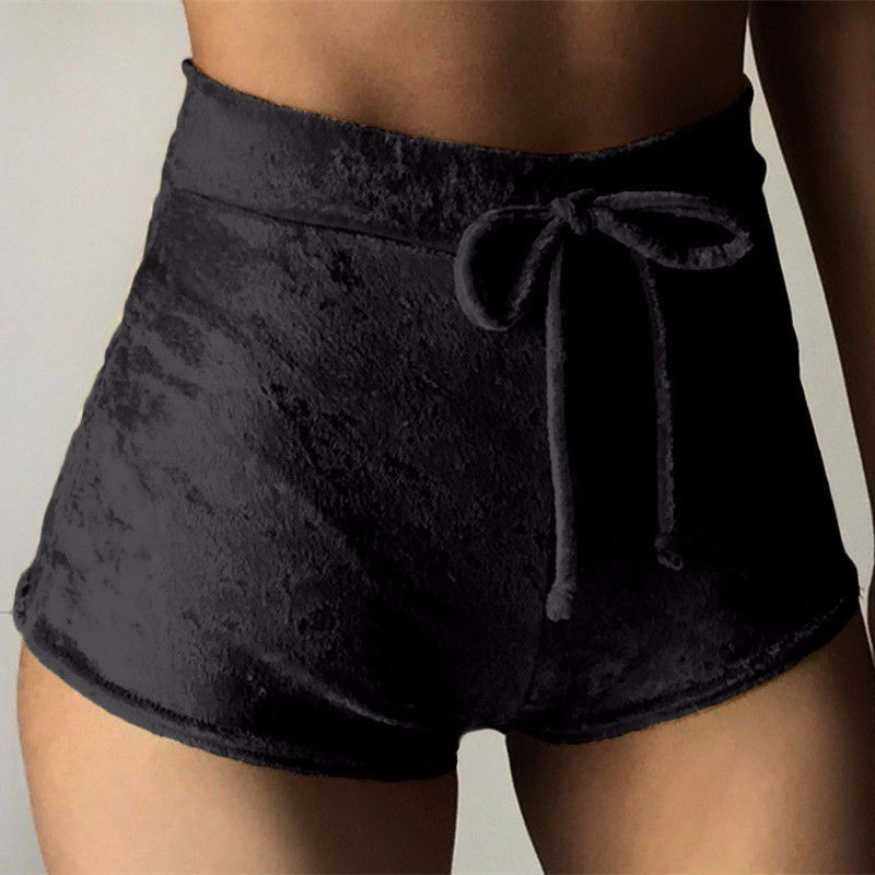 Hype High-Waisted Velvet Booty Shorts  Castello Clothing Line   