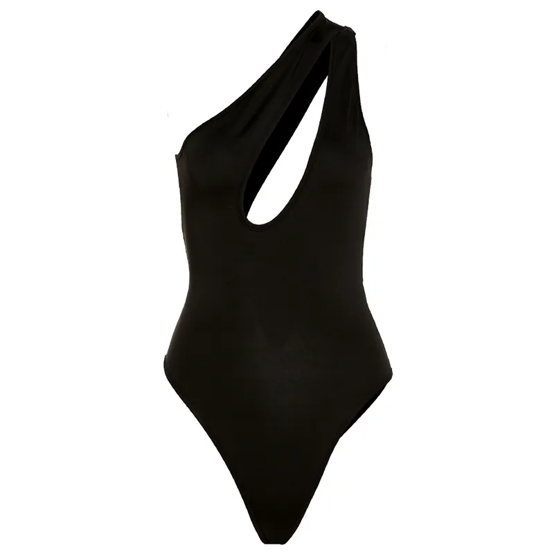Seduce One-Shoulder Cutout Bodysuit  Castello Clothing Line   