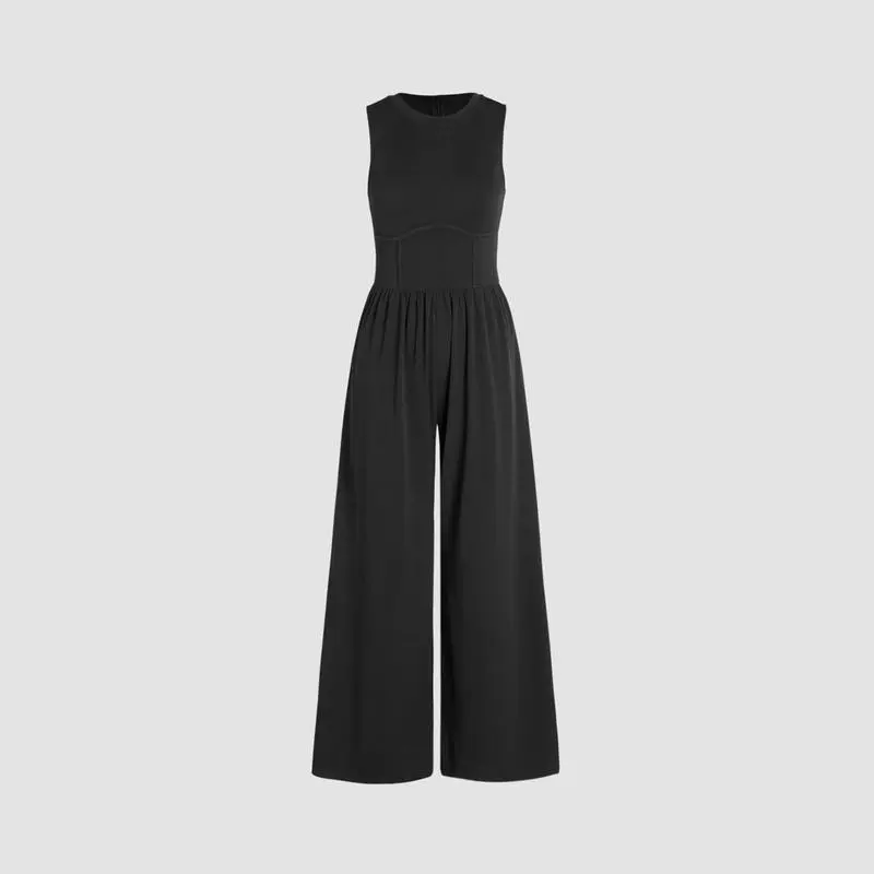 Jora Sleeveless Wide-Leg Bustier Jumpsuit women jumpsuits Castello Clothing Line