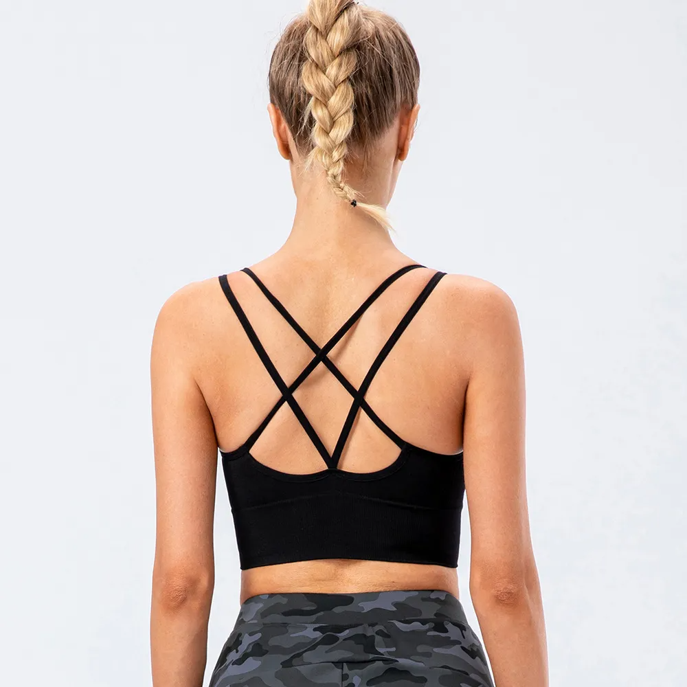 ZestyZoe Seamless Strappy Longline Sports Bra sports top & bras Castello Clothing Line