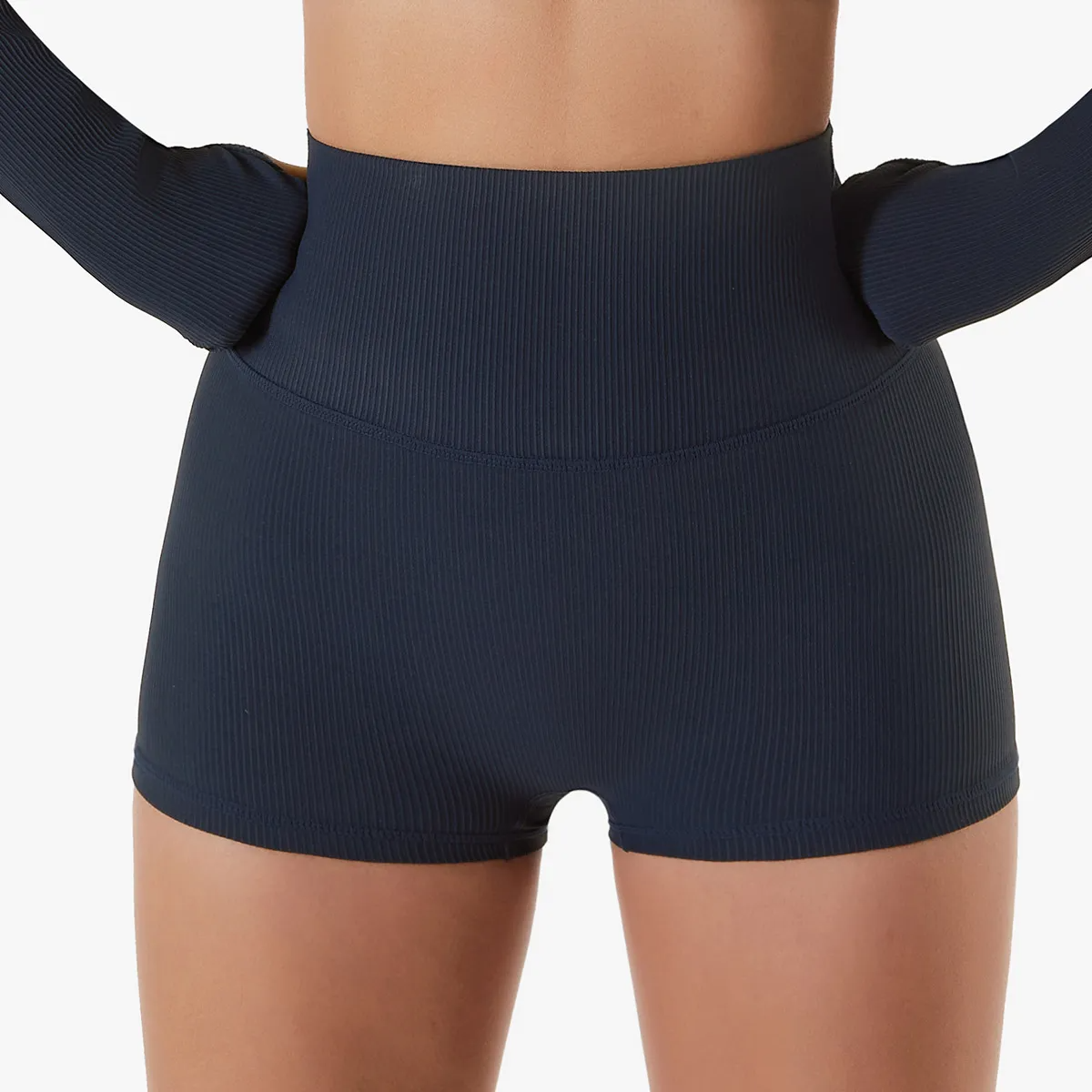 Nibbles High-Waist Ribbed Seamless Booty Shorts workout shorts Castello Clothing Line