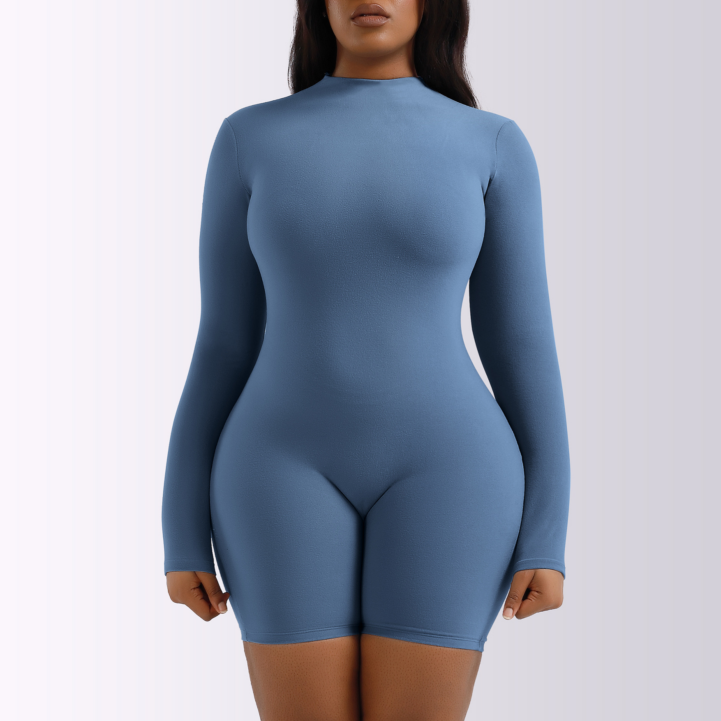 Curve Couture Long Sleeve Fitted Romper  Castello Clothing Line   