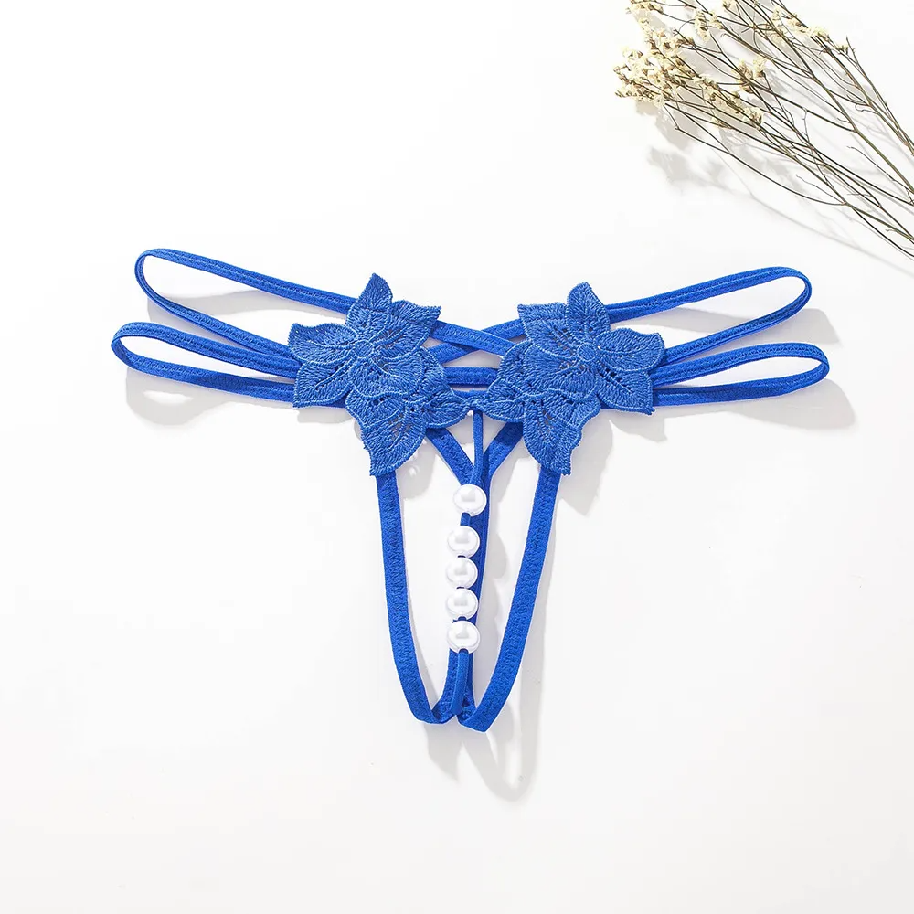 Scarlet Bloom Pearl-Strap Thong  Castello Clothing Line   