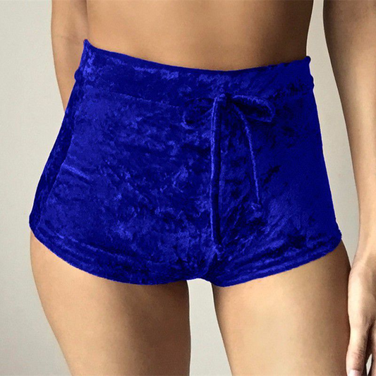 Hype High-Waisted Velvet Booty Shorts  Castello Clothing Line   