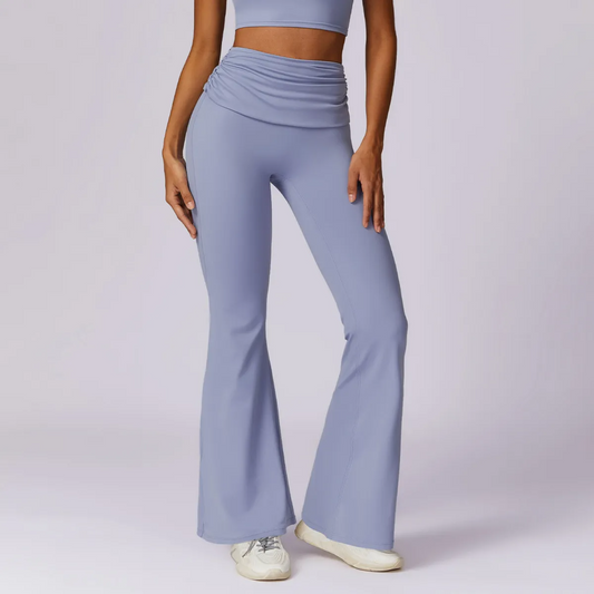 Risque Foldover Waist Flared Leggings leggings Castello Clothing Line