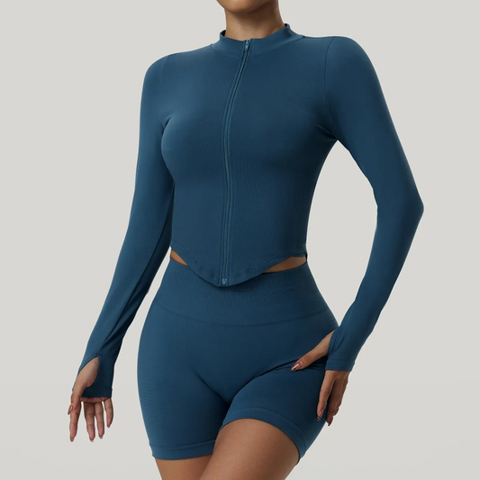 Gala Long Sleeve Zip-Up Contour Top workout tops and t-shirts Castello Clothing Line