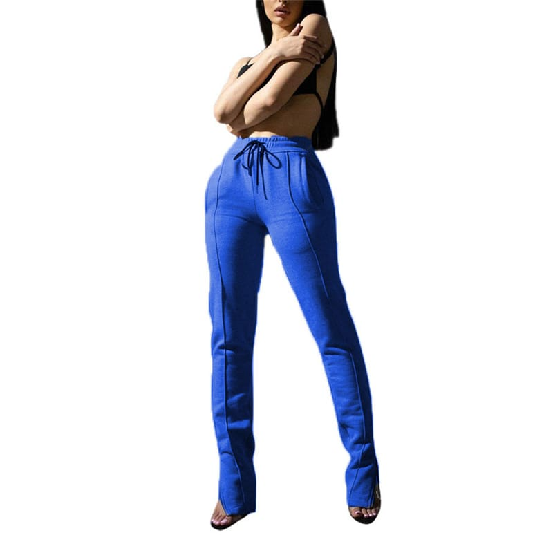 Maven High-Waisted Slim-Fit Flared Split-Hem Pants Castello Clothing Line