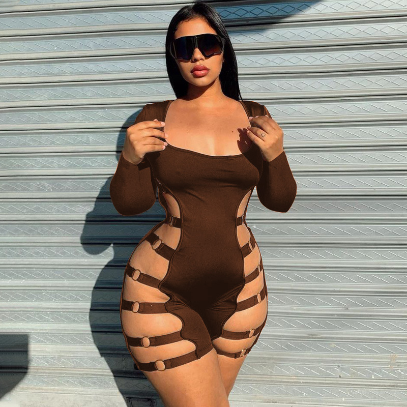 Sultry Siren Romper - Long Sleeve, Cut Out Bodycon  Castello Clothing Line   