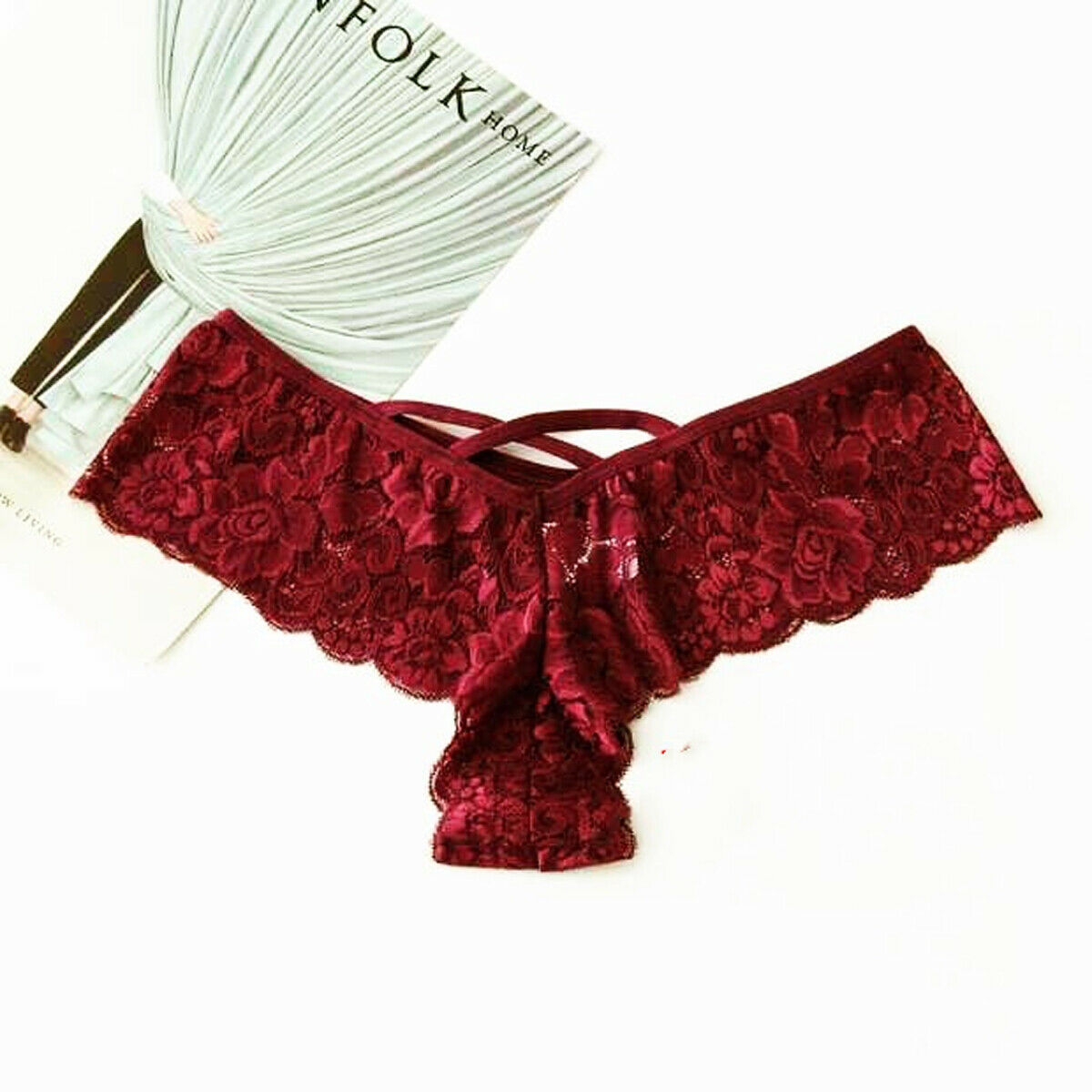 Temptation V-Lace Crisscross Thong  Castello Clothing Line   