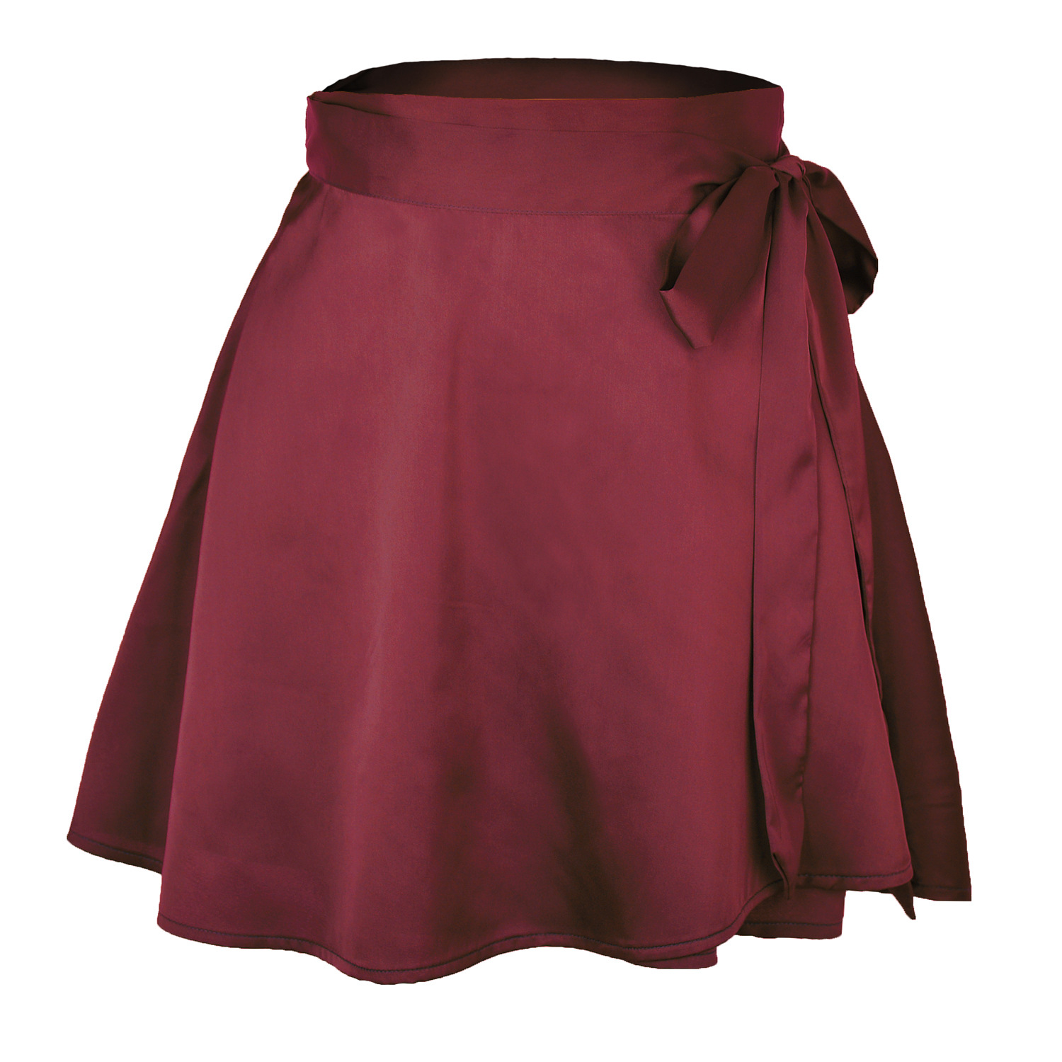 High Waist Satin Wrap Skirt | Side Tie | Free Flowing | Polyester  Castello Clothing Line   