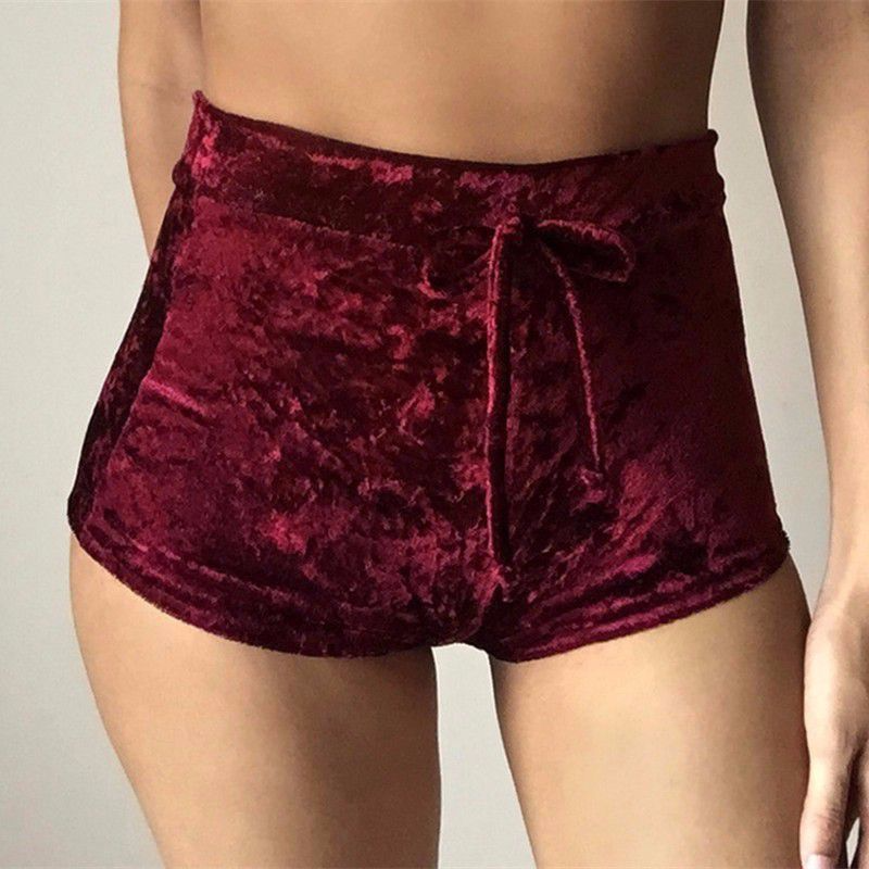 Hype High-Waisted Velvet Booty Shorts  Castello Clothing Line   