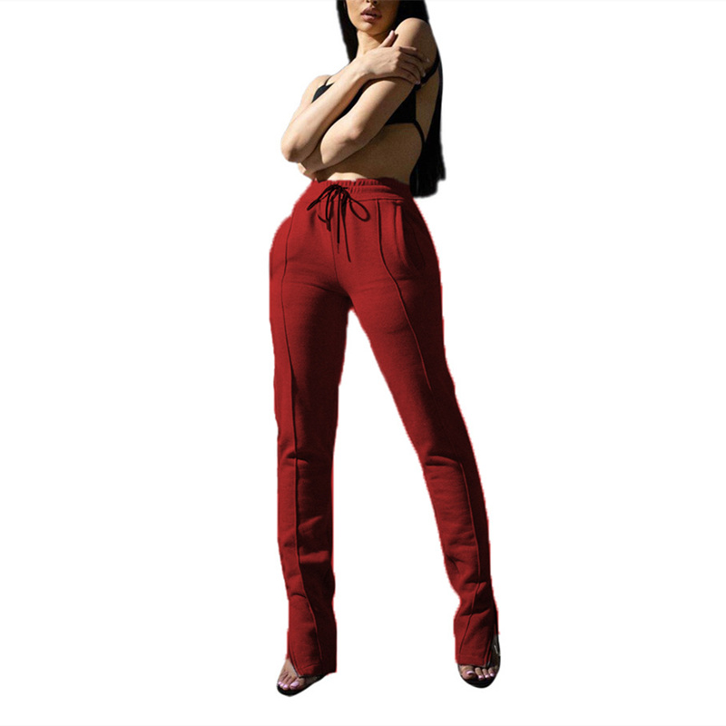 Maven High-Waisted Slim-Fit Flared Split-Hem Pants Castello Clothing Line