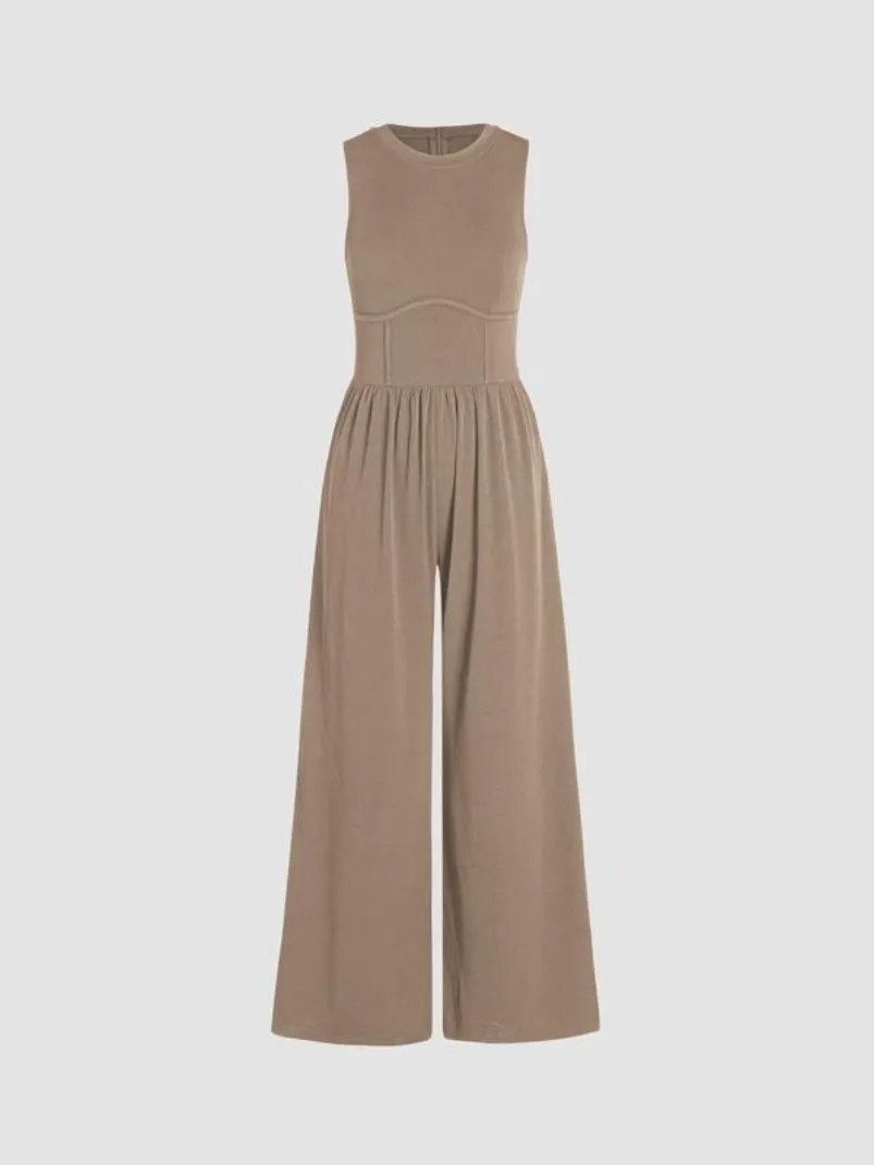 Jora Sleeveless Wide-Leg Bustier Jumpsuit women jumpsuits Castello Clothing Line