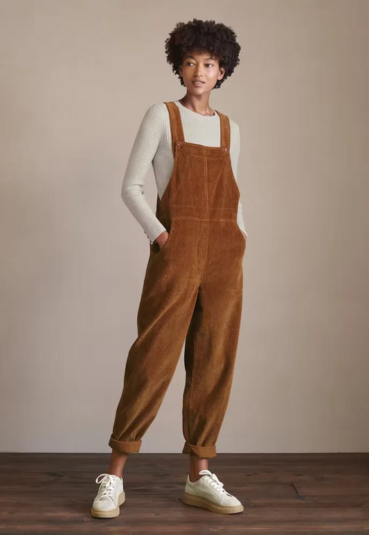 Megan Corduroy Relaxed Fit Straight Leg Bib Overalls women's overalls Castello Clothing Line