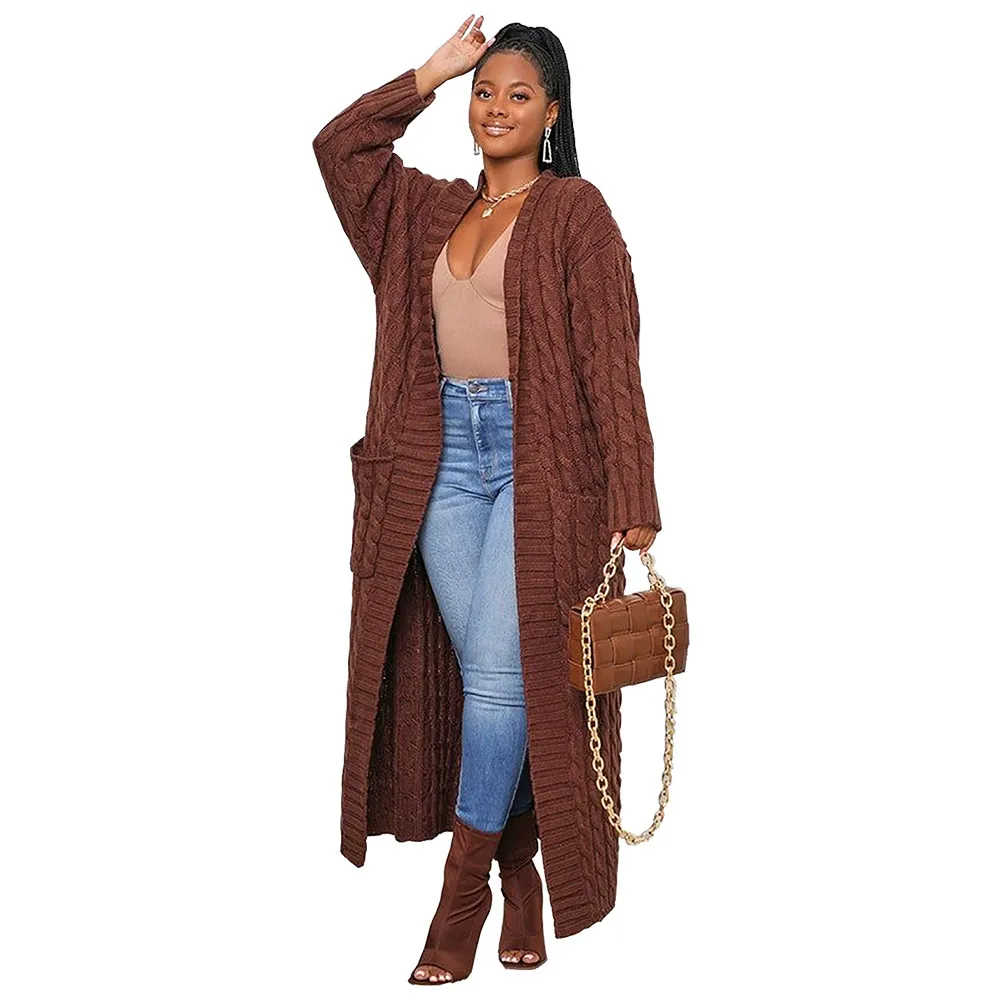 Wander Luxe Cable Knit Longline Cardigan Castello Clothing Line