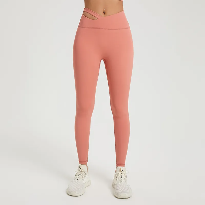 PlayHard High-Waist Cutout Crossover Active Leggings leggings Castello Clothing Line