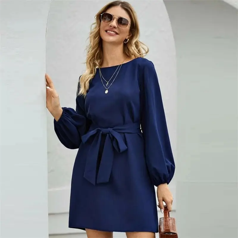 Vivienne Long Sleeve Tie Waist Mini Dress mini dress Castello Clothing Line