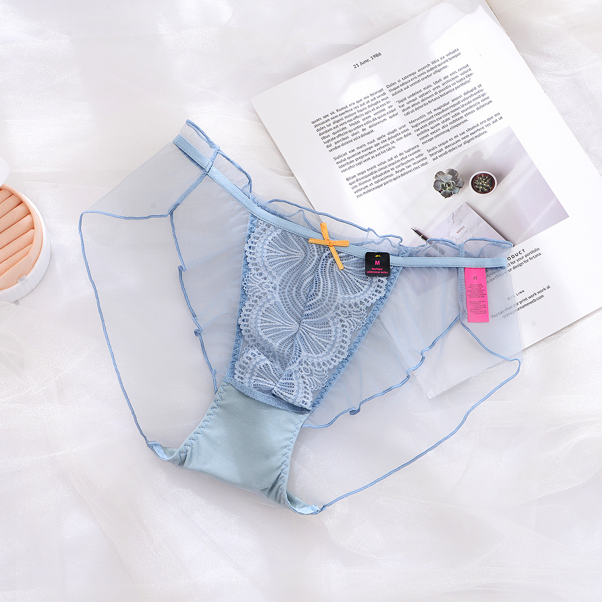 Embroidered Lace Ruffle Panty  Castello Clothing Line   