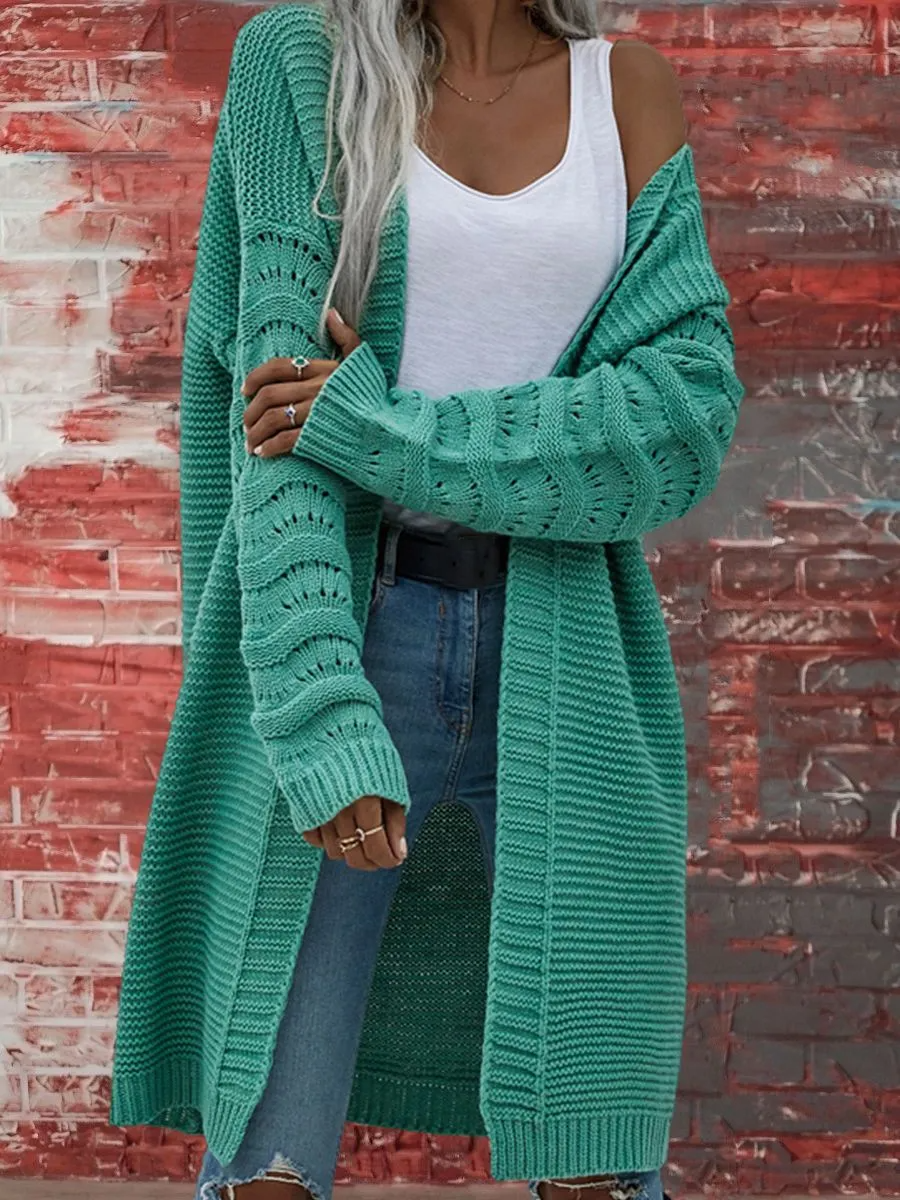 Hush Open Front Long Knit Cardigan Sweater Castello Clothing Line