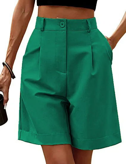 GoldenEra High Waist Pleated Tailored Shorts  Castello Clothing Line   