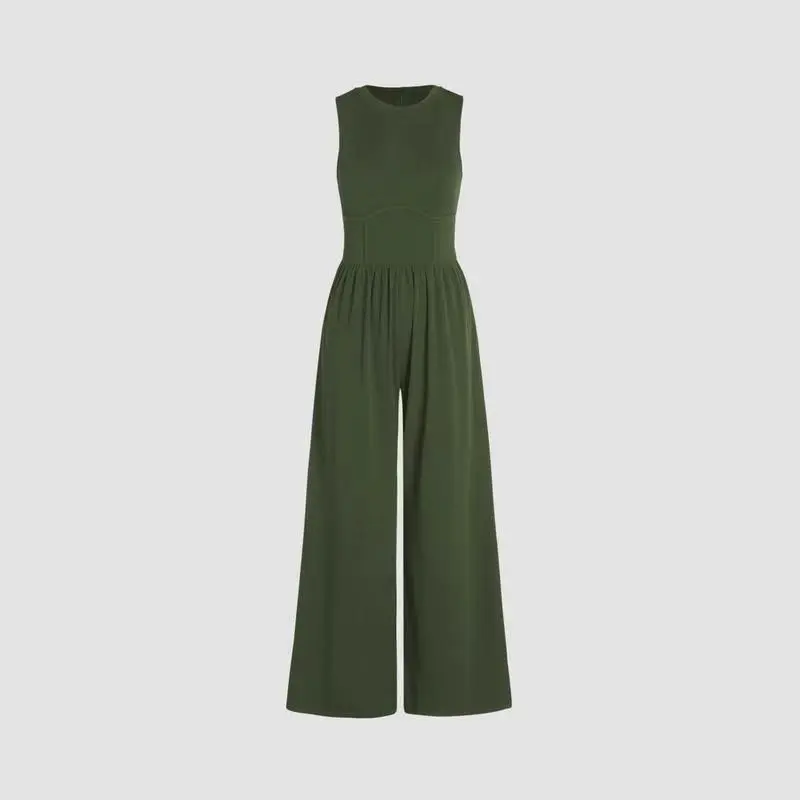 Jora Sleeveless Wide-Leg Bustier Jumpsuit women jumpsuits Castello Clothing Line