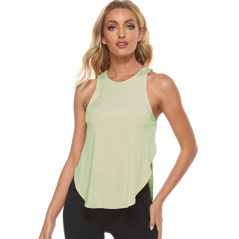 Bridget Sleeveless Curved Hem Relaxed Fit Tank Top workout tops and t-shirts Castello Clothing Line