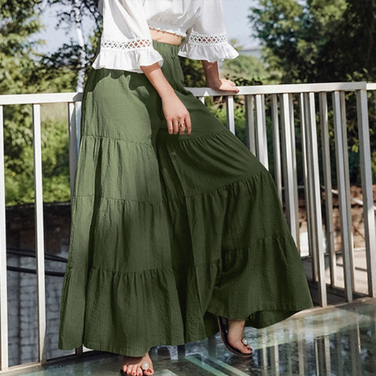 Flow High-Waisted Tiered Wide Leg Palazzo Pants Castello Clothing Line