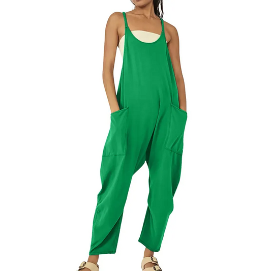 Rachel Sleeveless Relaxed Fit Harem Jumpsuit Overalls women's overalls Castello Clothing Line