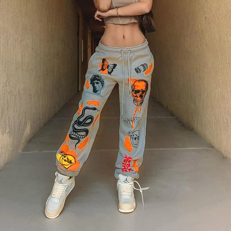 Streetwave High-Rise Drawstring Graphic Print Jogger Pants joggers Castello Clothing Line