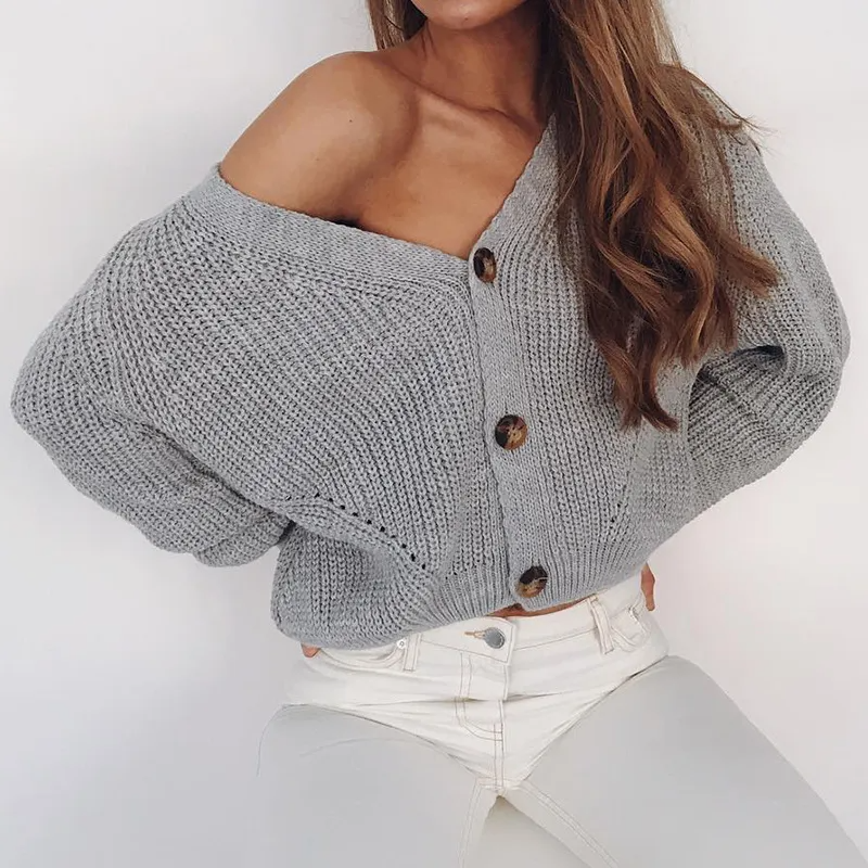 Verge Button-Up Knit V-Neck Cardigan Sweater Castello Clothing Line