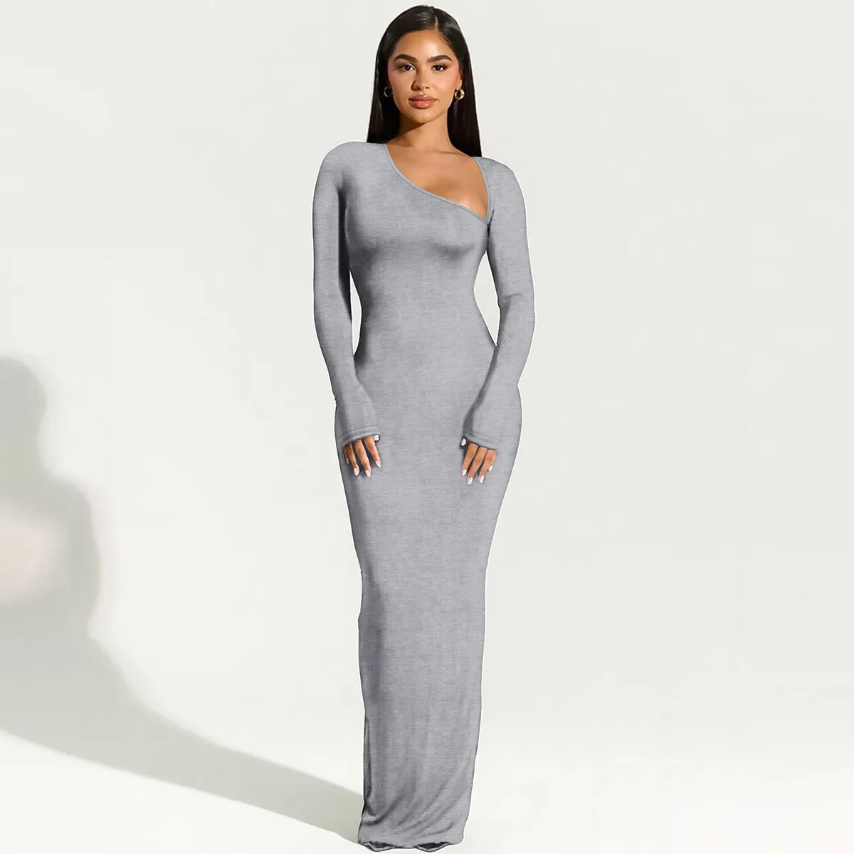 Sirena Asymmetric Cutout Bodycon Maxi Dress maxi dress Castello Clothing Line