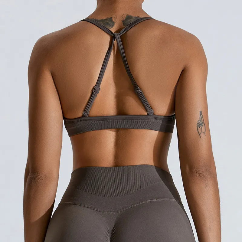 LockedIn Seamless Adjustable Strappy Ruched Sports Bra sports top & bras Castello Clothing Line