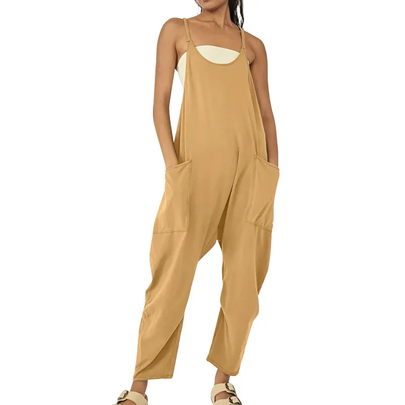 Rachel Sleeveless Relaxed Fit Harem Jumpsuit Overalls women's overalls Castello Clothing Line