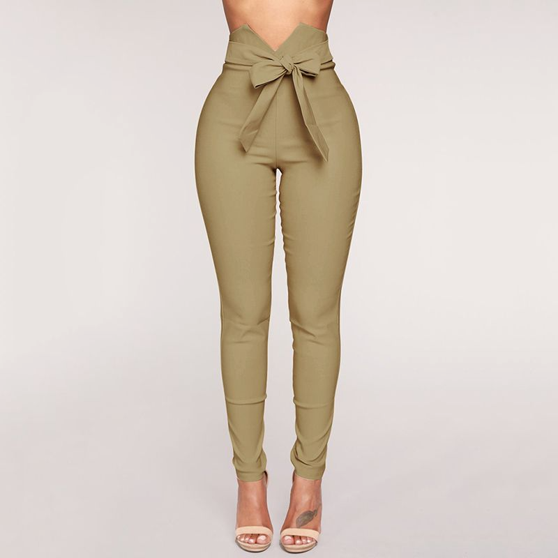 Elara Tie-Waist High-Rise Slim Fit Tapered Pants Castello Clothing Line