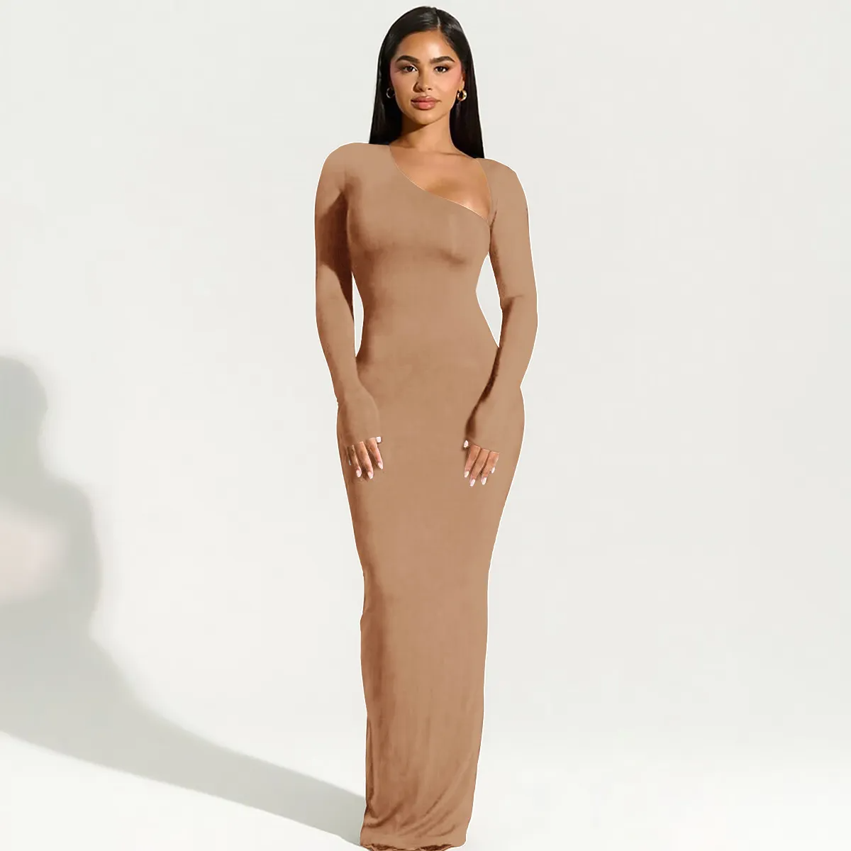 Sirena Asymmetric Cutout Bodycon Maxi Dress maxi dress Castello Clothing Line