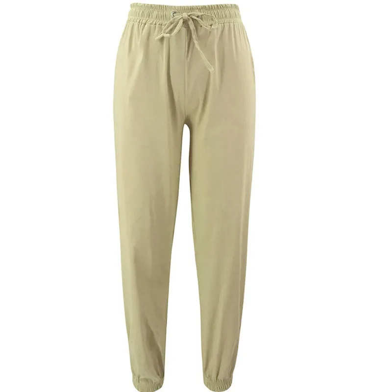 Cropped Drawstring Jogger Pants  Castello Clothing Line   
