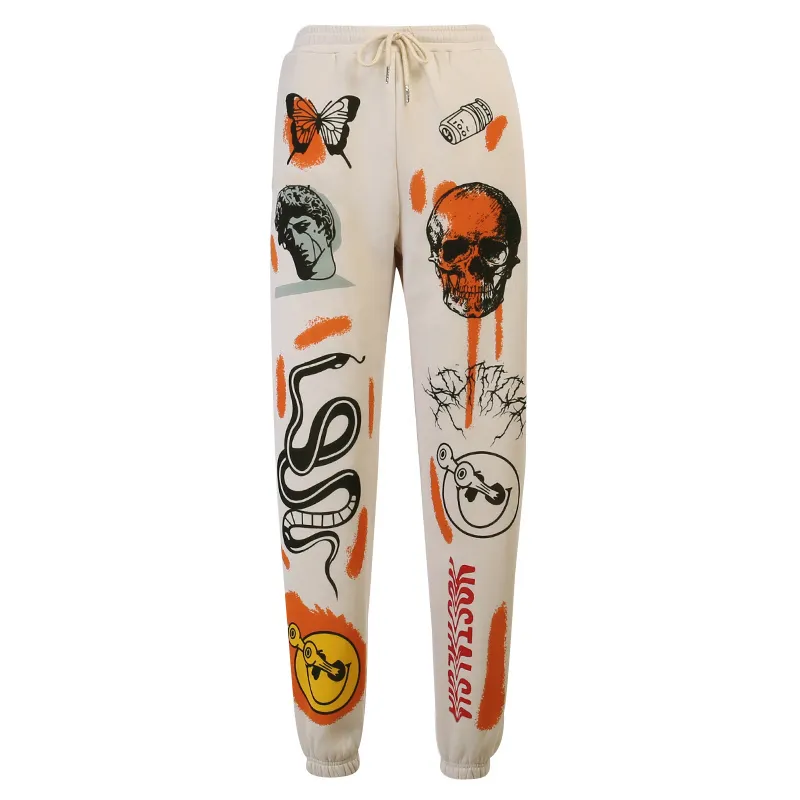 Streetwave High-Rise Drawstring Graphic Print Jogger Pants joggers Castello Clothing Line