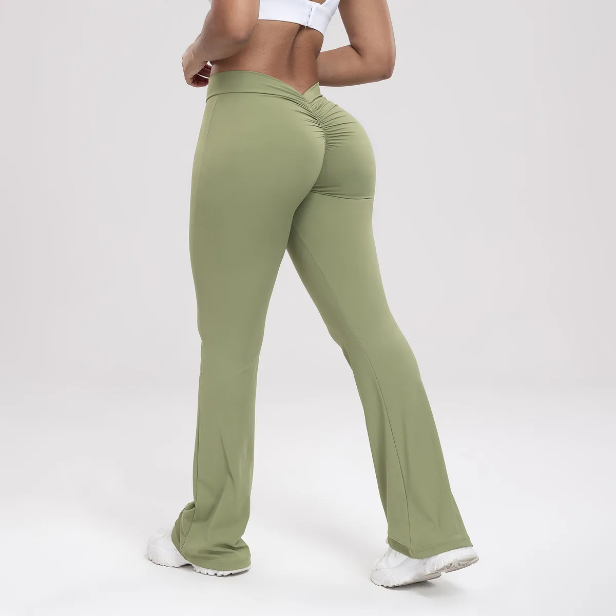Nerve High-Rise Scrunch Butt Flared Leggings leggings Castello Clothing Line
