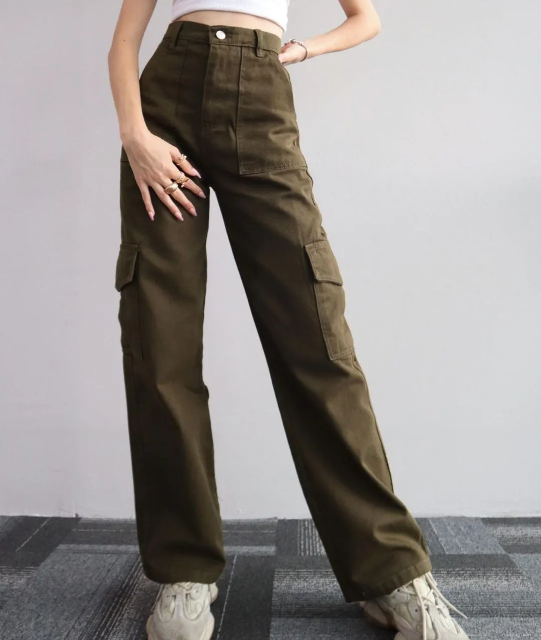 Symphony High-Rise Wide Leg Cargo Pants Castello Clothing Line