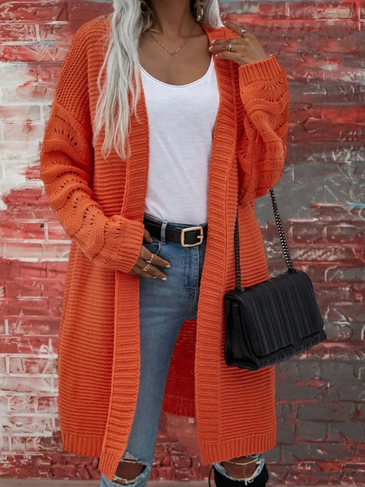 Hush Open Front Long Knit Cardigan Sweater Castello Clothing Line