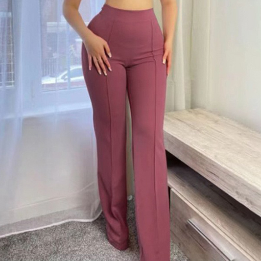 Diva Delight High-Waist Tailored Bootcut Pants Castello Clothing Line