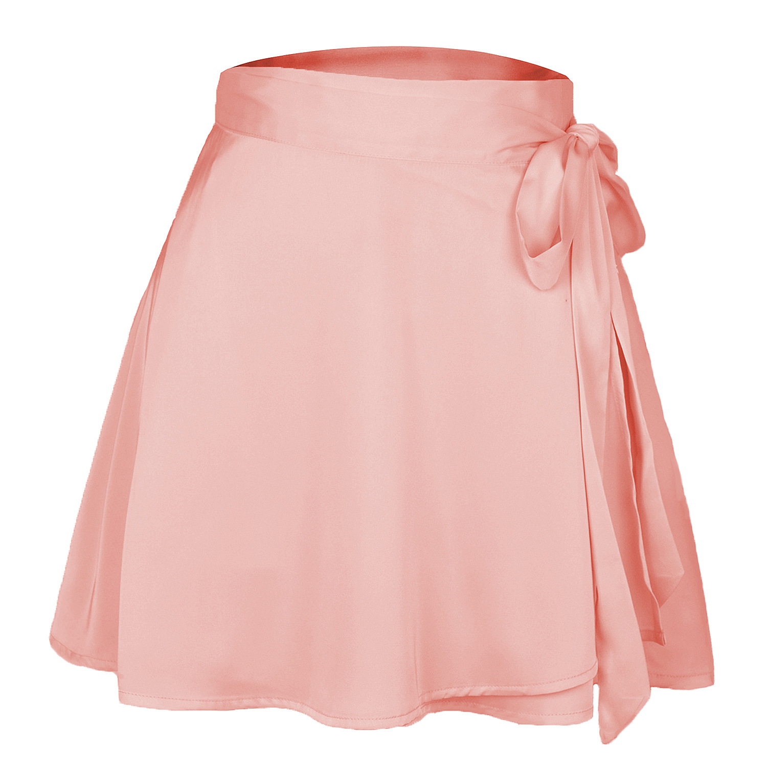 High Waist Satin Wrap Skirt | Side Tie | Free Flowing | Polyester  Castello Clothing Line   