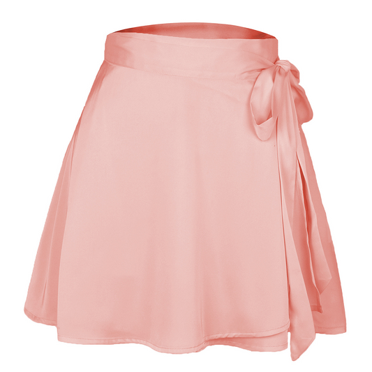 High Waist Satin Wrap Skirt | Side Tie | Free Flowing | Polyester  Castello Clothing Line   