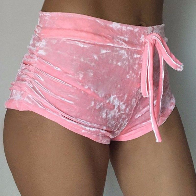 Hype High-Waisted Velvet Booty Shorts  Castello Clothing Line   