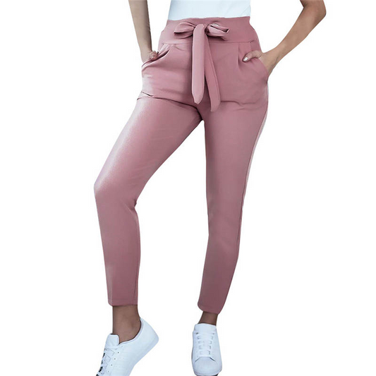Alina High-Waist Tie-Front Tapered Pants Castello Clothing Line