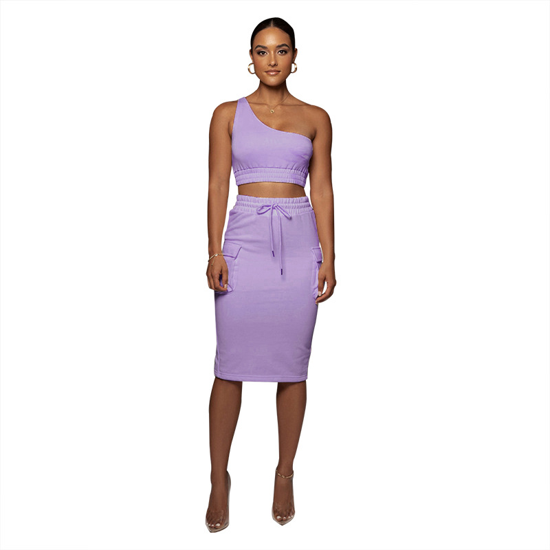 Cropped Tank Top and Cargo Skirt Set  Castello Clothing Line   
