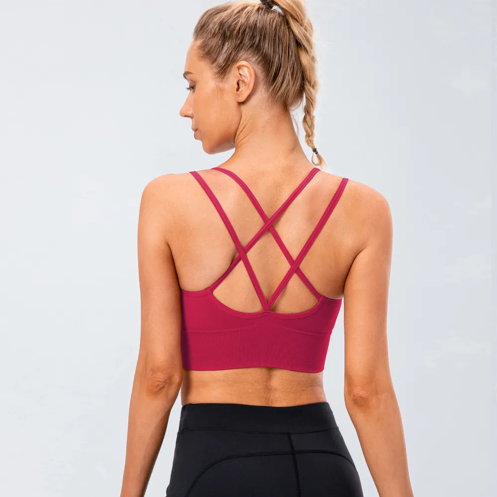 ZestyZoe Seamless Strappy Longline Sports Bra sports top & bras Castello Clothing Line