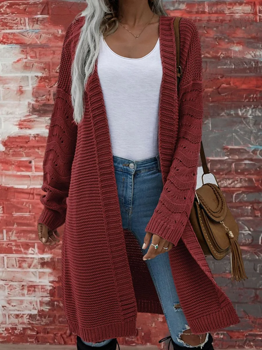 Hush Open Front Long Knit Cardigan Sweater Castello Clothing Line