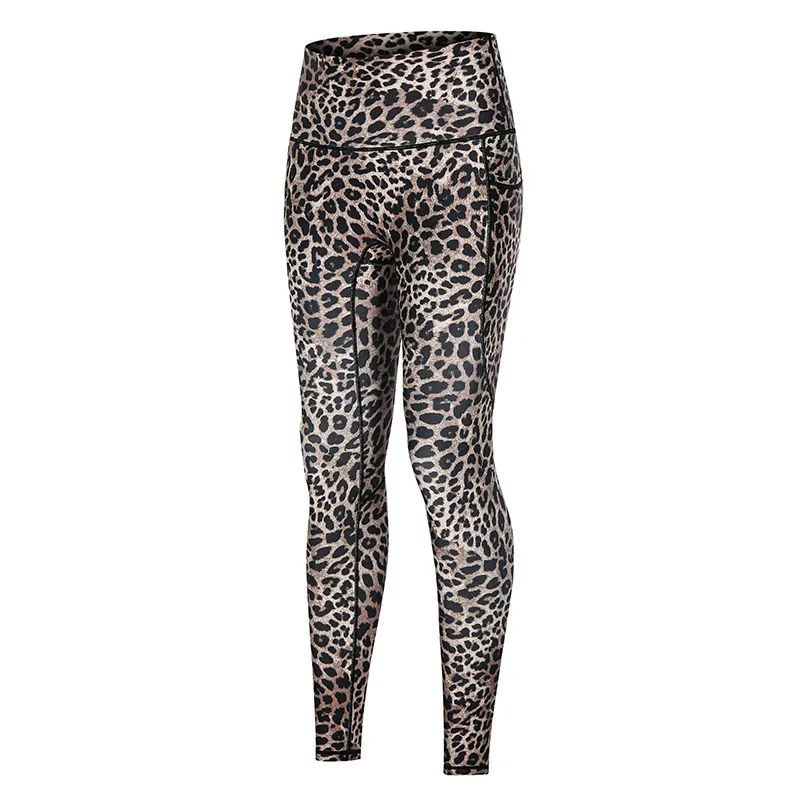 WildPace High-Rise Leopard Print Pocket Leggings leggings Castello Clothing Line