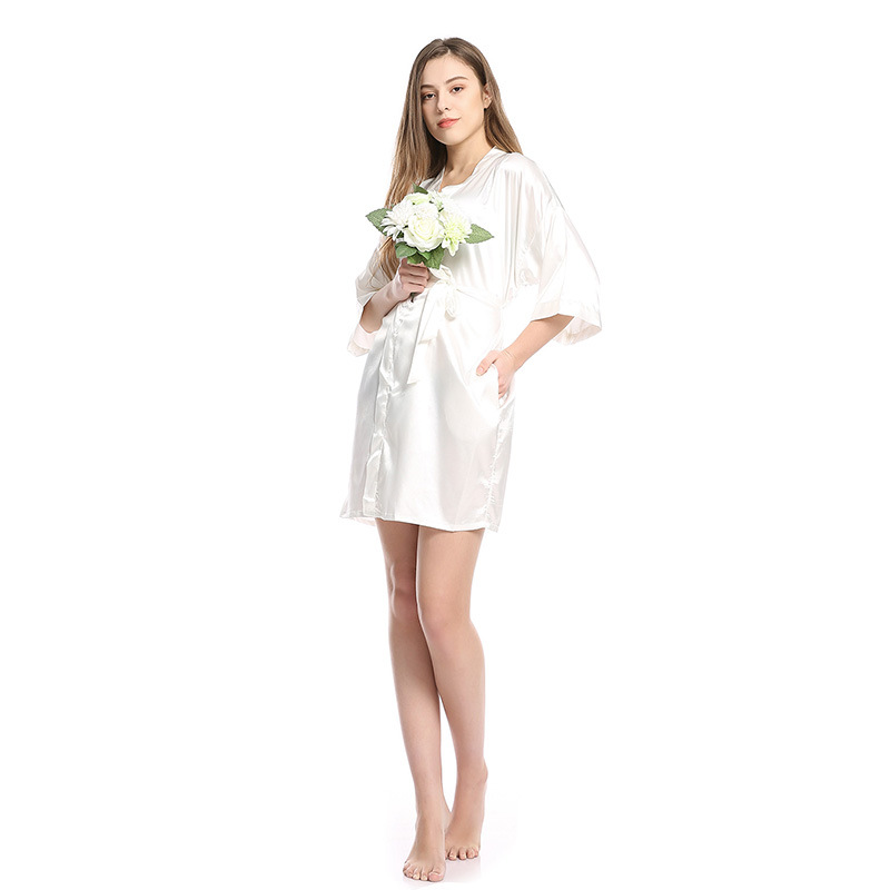 Moonlit Satin Kimono Wrap Robe  Castello Clothing Line   